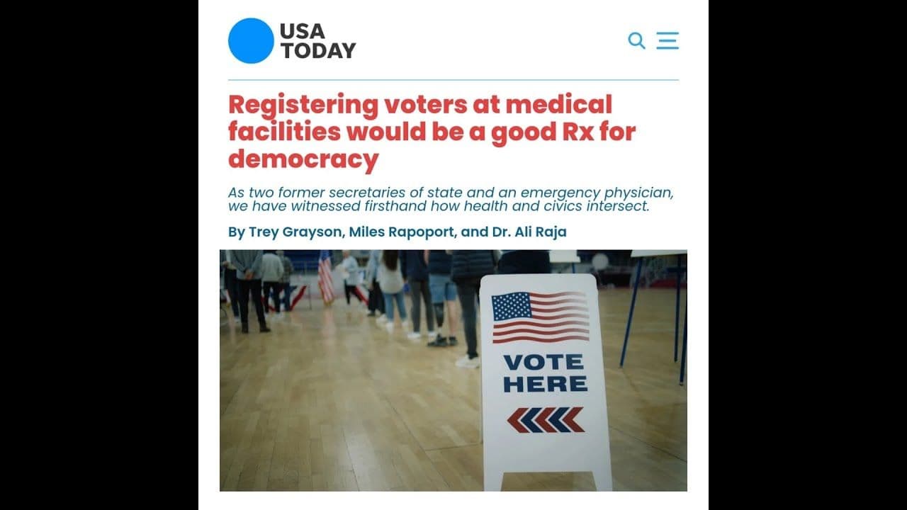 Opinion: Registering voters at medical facilities would be a good Rx for democracy